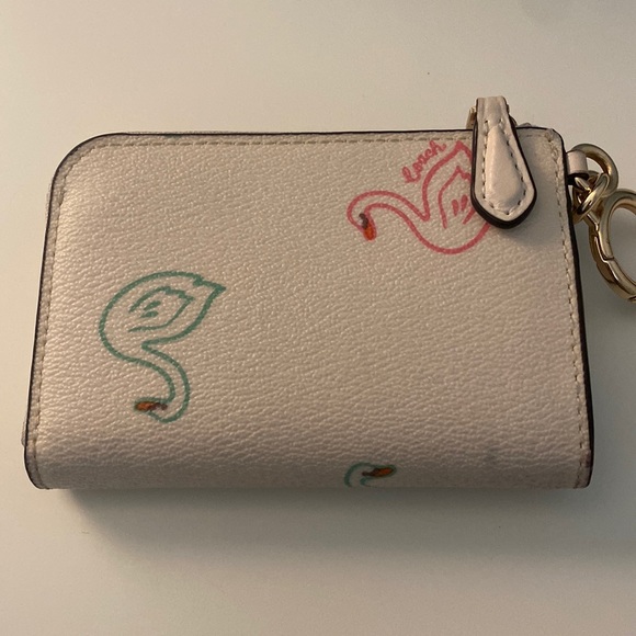 Coach L Zip Card Case With Swan Print - Picture 6 of 6